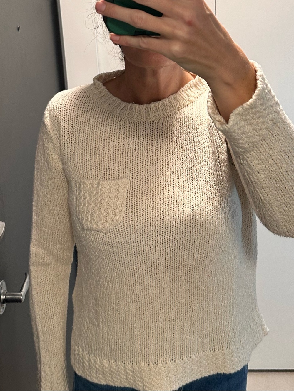 APC cotton silk cram knit top - large